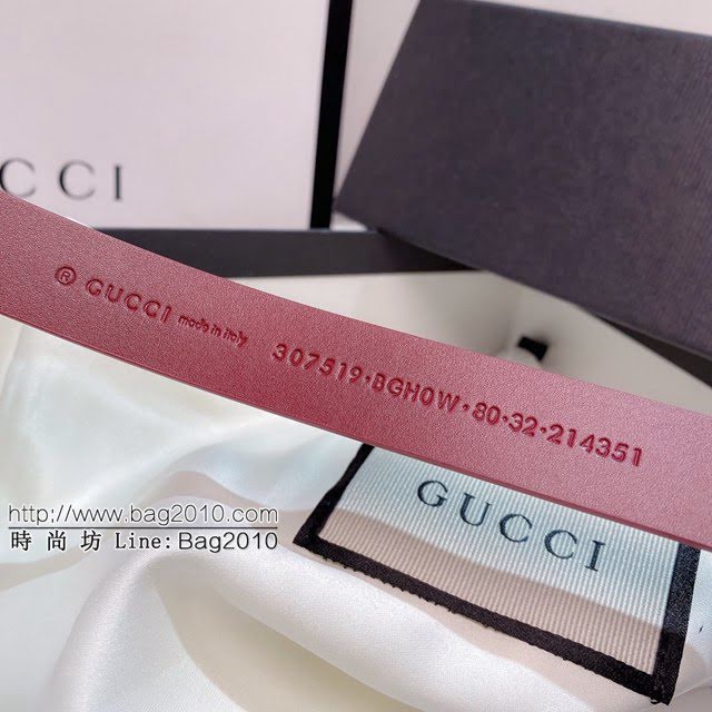 Gucci女士皮帶 古奇GG針扣簡約腰帶  jjp1306